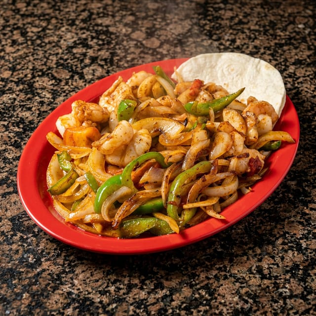 Fajita Shrimp Plate.